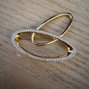 Swarovski Crystal Brooch with Gold Hardware